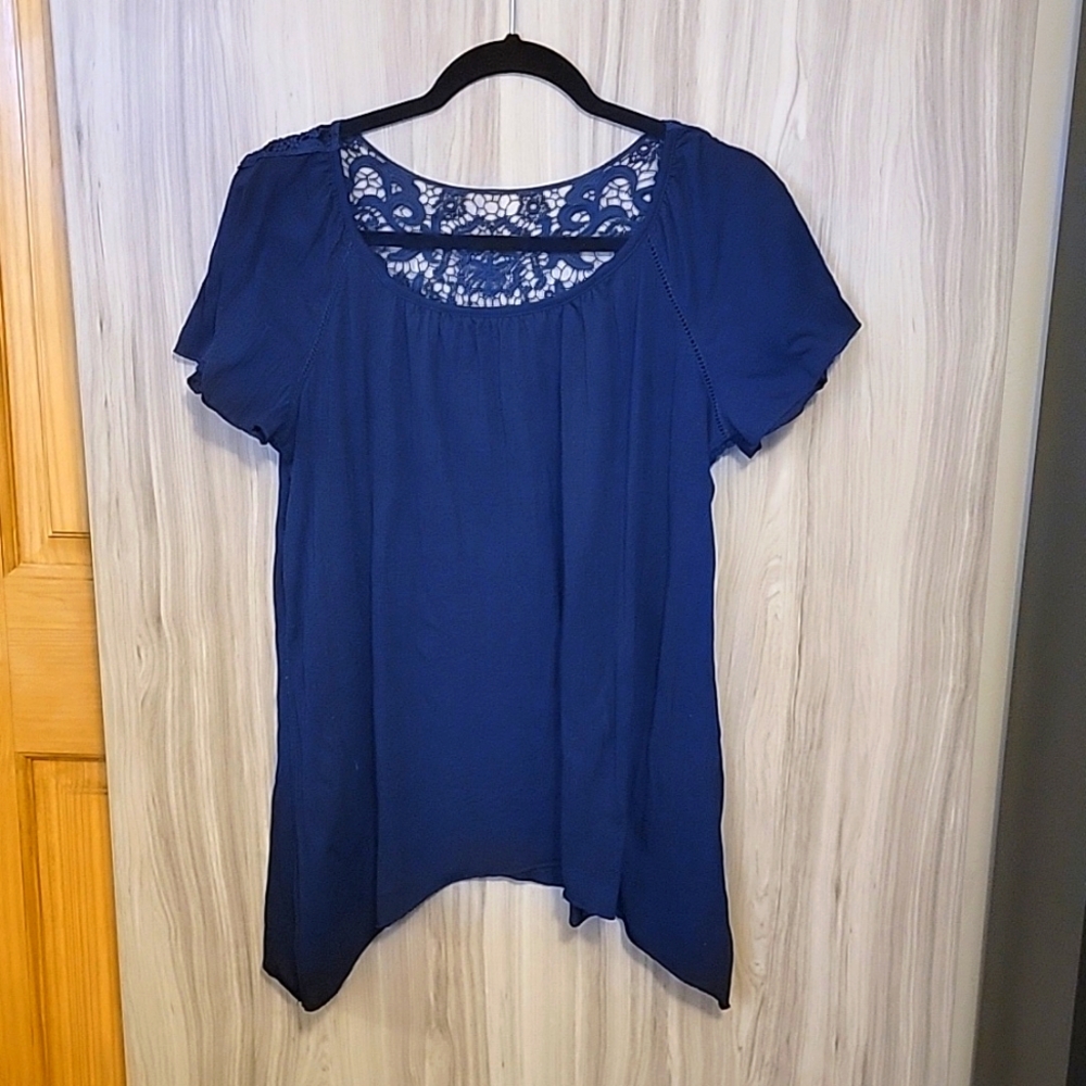 Navy asymmetrical top